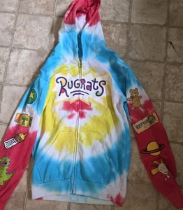 Nickelodeon Tie Dye RUGRATS  Sz.Med Zipper Hoodie Cartoon H2F  NOS Free ShpN - Picture 1 of 7