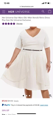 Star Wars Obi Wan Kenobi Plus Size 20 Cosplay Dress Her Universe - Image 1 of 4