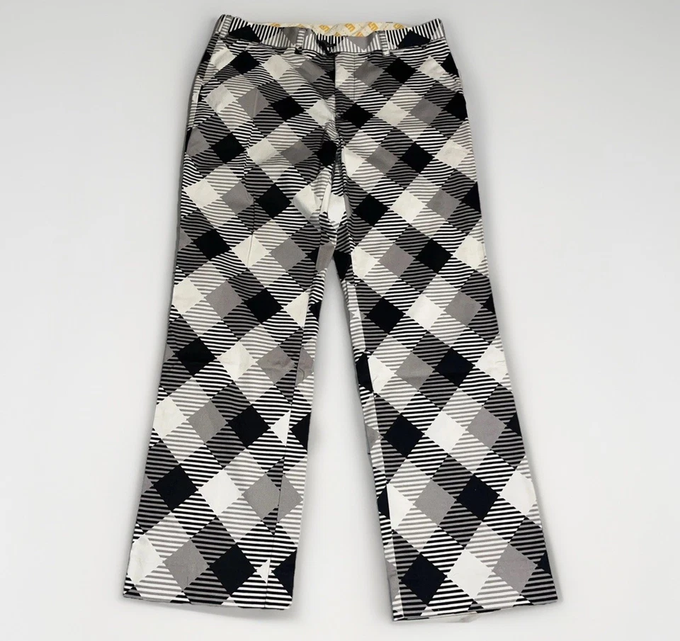 Pantalones de golf Loudmouth para hombre 36x32 grises negros argyle cuadros diamantes algodón elástico Foto 1 de 4