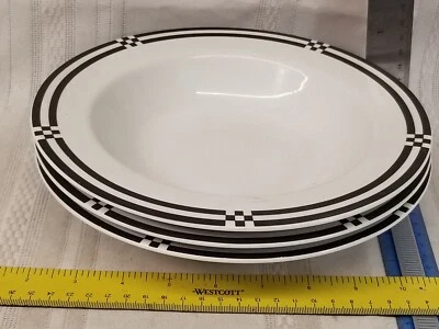 Juego de 3 cuencos de sopa con borde Sasaki CHECK POINT Foto 1 de 4