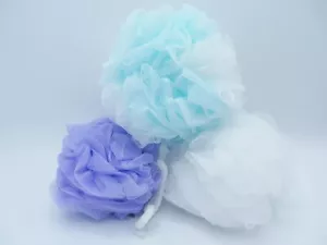 SPONGE LOOFAH MESH BALL BATH, SHOWER 3 PCS ( WHITE-TURQUISE, PURPLE, WHITE) - Picture 1 of 1