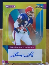 Thurman Thomas 2023 Leaf Vivid Football AUTO  Gold/Yellow Prismatic #3/10 Bills