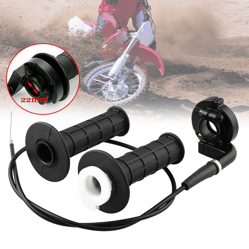 Twist Throttle Handles Grip+Cable For 7/8" Dirt Bike Quad ATV 110 125 150 250cc - Image 1 of 4