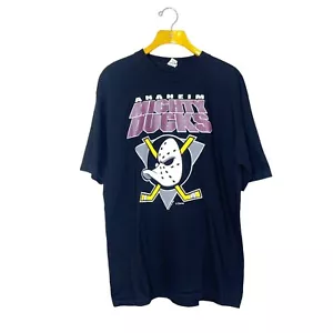 Vintage 90s XL Anaheim Mighty Ducks T-Shirt NHL Disney Single Stitch 1993 - Picture 1 of 6