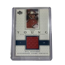 STEVE YOUNG 2000 UPPER DECK LEGENDS LEGENDARY AUTHENTIC GAME WORN JERSEY CARD