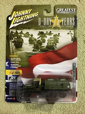 2018 Johnny Lightning WWII GMC CCKW 6x6 TRUCK D-DAY 75 YEARS Diecast 1/64 VBR3 - Image 1 of 4
