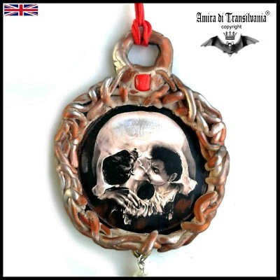 Череп ювелирных изделий амулет готический ожерелье языческое колдовство волшебный поцелуй ведьма талисман - Изображение 1 из 4