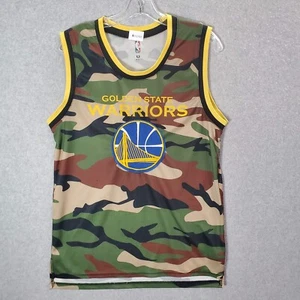 Golden State Warriors Men Jersey Small Green Camo UNK Logo Embroidered - Picture 1 of 8