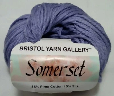 BRISTOL YARN GALLERY Somerset DISCONTINUED Pima Cotton Silk 115yds 50g Worsted - Image 1 of 4