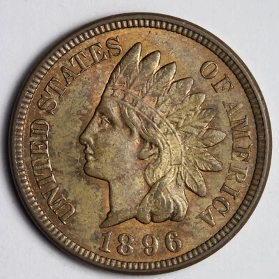 1896 Indian Head Cent Penny BU *UNCIRCULATED* MS E165 ADEN - Image 1 of 2