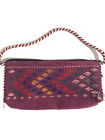Antique Turkmen Inlaid Handmade Purple Non-Fleecy National Purse Bag 6⅓x12⅕