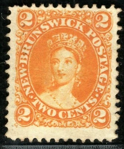 Canada NEW BRUNSWICK QV CHALON Stamp SG10 2c Orange (1863) Mint MM c£38 OBLUE132 - Picture 1 of 6