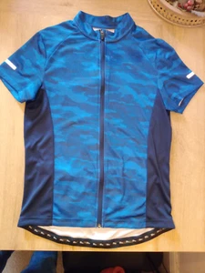 Crivit short sleeve blue Cycling Jersey Top zipper mens size Large 42 Sports Top - Picture 1 of 10