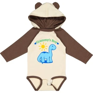 Inktastic Grammy's Boy Long Sleeve Creeper Dino Dinosaur Grammy Grandma - Picture 1 of 5