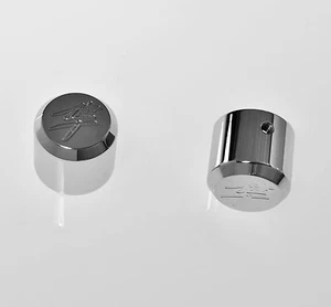 HAYABUSA BUSA GSX1340R GEN2 08-23 KANJI CHROME OEM TREE FORK TUBE CAPS 306K - Picture 1 of 1
