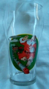 Coca Cola 1996 Christmas Happy Holidays Santa Claus Pint Glass  Soda  Collectibl - Picture 1 of 3