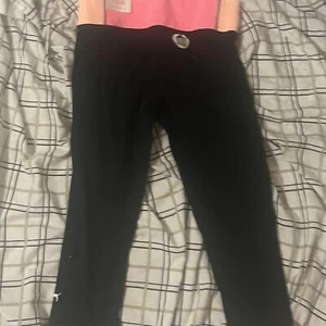 Victoria's Secret VS PINK Flat Waistband Cropped Yoga Leggings Colorblock S NWT - Picture 1 of 3