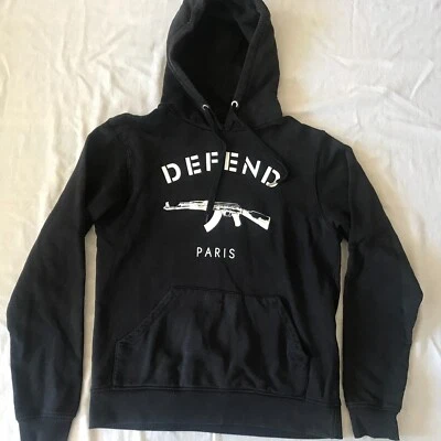 DEFEND PARIS AK-47 JERSEY SUDADERA CON CAPUCHA UNISEX TALLA GRANDE UE MEDIANA EE. UU. Foto 1 de 4