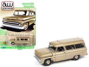 AUTOWORLD 1:64 1966 CHEVROLET SUBURBAN SADDLE TAN DIECAST MODEL CAR AWSP073-B - Picture 1 of 1