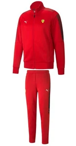 NEW MEN'S PUMA FERRARI RACE T7 TRACK JACKET & JOG PANTS TRACKSUITS ROSSO RED - Picture 1 of 2