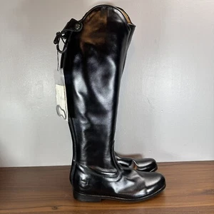 LM Botas Mujer 6.5/7 Estrechas Cuero Negro Personalizadas Inglés Alto Equitación Cremallera NUEVAS - Imagen 1 de 14