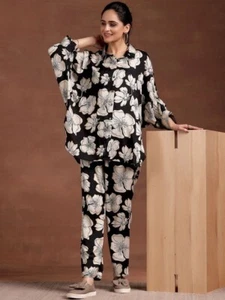 Camicia indo western con maniche kimono stampa floreale e pantaloni set coordini - Foto 1 di 8