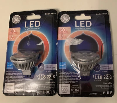 GE Lighting 89947 LED 7-watt 500-Lumen Dimmable MR16 Flood Bulb with GX5.3 Lot 2 - Image 1 of 4