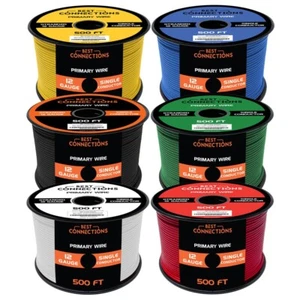 BEST CONNECTIONS 12 Ga Auto Primary 500ft ea 6 Color Set Electrical 12V Wiring - Picture 1 of 9