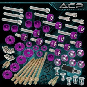 JDM K-Series For Acura Cam Cap/6mm Cup/Header/Fender/Valve Washers+Bolt Purple - Picture 1 of 6