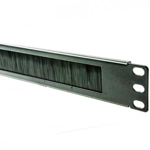 Gestion des câbles 1U avec brosse noire pour armoire de données panneau universel 19 pouces - Photo 1/6