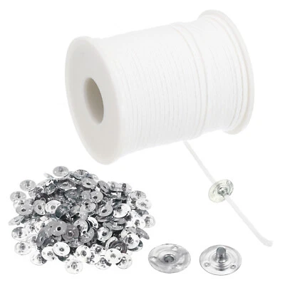 200Ft Trenza Vela Mechas, 40 PLY Algodón Vela Mecha Carrete con Metal Vela Mecha - Imagen 1 de 4