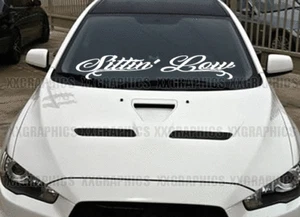 Sittin' Low Windshield Decal Sticker JDM Banner KDM Euro Slammed Lowered USDM - Bild 1 von 2