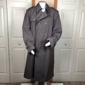 Oleg Cassini Weather Ready Trench Coat VTG Thermolite Insulated Gray 44 Reg - Picture 1 of 11