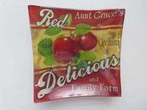 Prima Donna Square Art Glass Fruit Plaques, Set of Three for Kitchen Decor - Picture 1 of 9