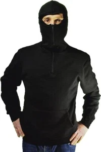 Footex Felpa Stadio Ninja Ultras con Cappuccio Passamontagna E Cerniera - Foto 1 di 1