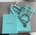 Genuine Tiffany & Co Heart Charm Chunky Chain bracelet With Box