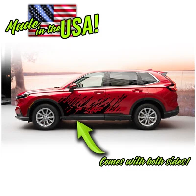 Gráficos de rayas de carreras salpicaduras de barro para puerta lateral para Honda CRV 2023 en adelante Foto 1 de 2