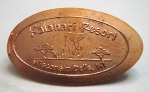 KALAHARI RESORT Wisconsin Dells - elephant logo -- elongated copper penny - Picture 1 of 1