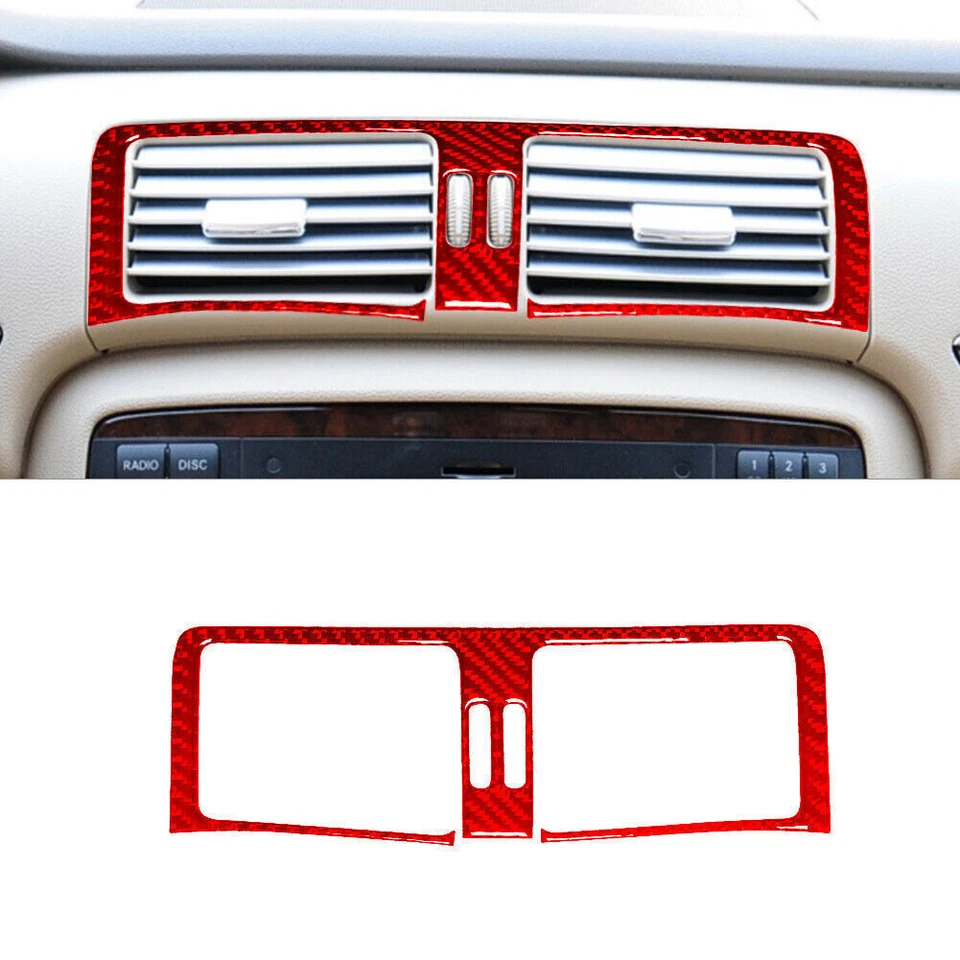 Cubierta de ventilación de aire central interior de fibra de carbono roja para Mercedes-Benz R320/350 Foto 1 de 4