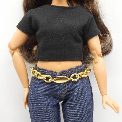 Barbie Curvy Doll Size Gold Tone Chain Belt Chunky Adjustable Handmade - Image 1 of 4