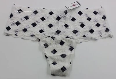 NUEVO CON ETIQUETAS COSABELLA NEVEP0343B "Nunca digas nunca" Tanga de Encaje Elástico Blanco/Azul Italia Foto 1 de 4