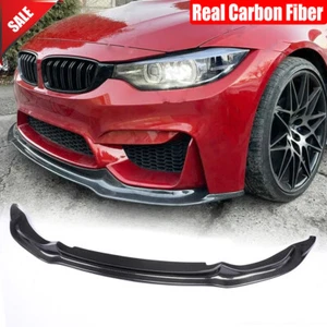 Fit For BMW F80 M3 F82 F83 M4 2014-19 Real Carbon Front Bumper Lip Body Spoiler - Picture 1 of 12