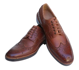 Nuevo Zapato de Vestir Beckett Simonon Cuero Marrón Punta de Ala Brogue Para Hombre Talla 7 - Imagen 1 de 9