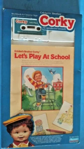 1986 TALKING CORKY BOOK & CASSETTE / Cricket CORKY Let's Play At My School NRFP - Picture 1 of 5