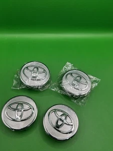 SET 4 TOYOTA WHEEL CENTER CAPS 57 MM SILVER/CHROME COROLLA PRIUS YARIS - Bild 1 von 4