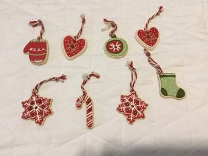 8 Hallmark Zuckerkeks Weihnachtsschmuck Schneeflocke Zuckerstange Fäustling Strumpf - Bild 1 von 5