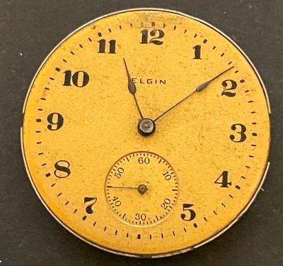 Antique 1905 Elgin Grade 318 Pocket Watch Movement Parts/Repair 0s 15j USA - Image 1 of 2