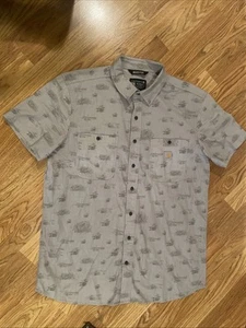 Carhartt Button Short Sleeve Dress Shirt-relaxed Fit- Size Tall Large - Picture 1 of 8