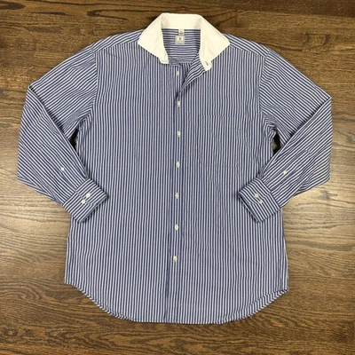 Camisa de vestir Peter Millar para hombre mediana a rayas cuello en contraste manga larga Foto 1 de 4