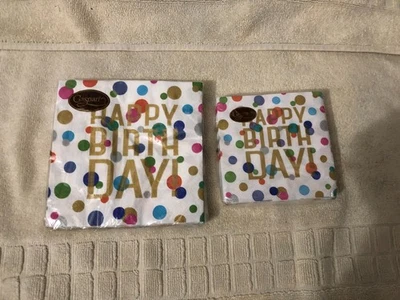 2 paquetes de servilletas de feliz cumpleaños Caspari Foto 1 de 2